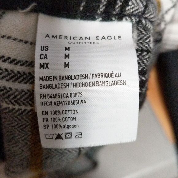 American Eagle super soft plaid button front casual flannel shift size Medium - Picture 6 of 10